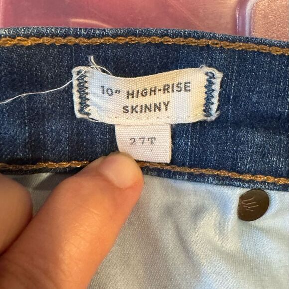 Madewell 10” High rise skinny raw hem button fly size 27t - Picture 3 of 10